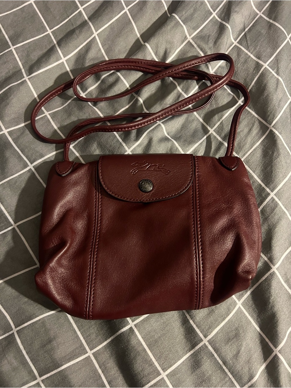 Longchamp Small Crossbody Bag in Deep Burgundy